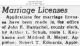 Arthur Schuh and Mildred Mayer - Marriage Licenses Annoucnement