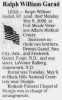 Ralph William Garad - Obituary