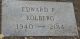 Edward Francis Kolberg - Headstone